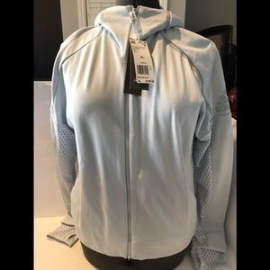 NWT. Adidas Women’s Climatelite Darling Blue Track Jacket